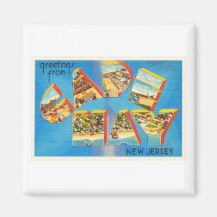 Cape May #2 New Jersey NJ Vintage Travel Briefkaar Magneet