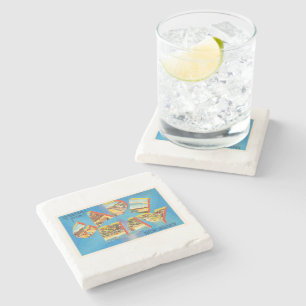 Cape May #2 New Jersey NJ Vintage Travel Briefkaar Stenen Onderzetter