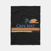 Cape May Beach New Jersey Summer Palm Tree Men Wom Fleece Deken (Voorkant)