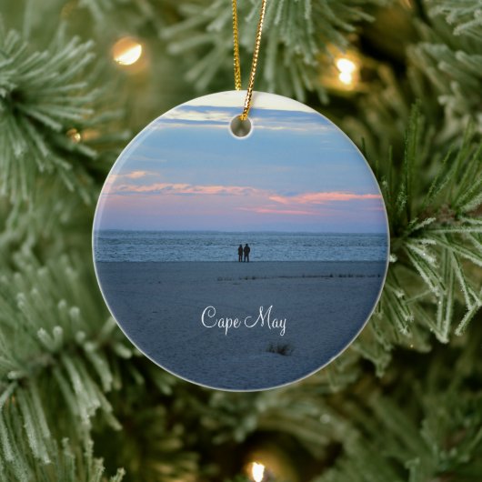 Cape May Beach Sunset Keramisch Ornament (Boom)