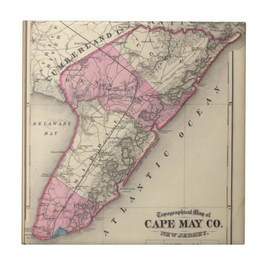 Cape May County, NJ Tegeltje (Voorkant)