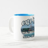 Cape May door EKLEKTIX Summer Beach Jersey Gear. Tweekleurige Koffiemok (Voorkant links)