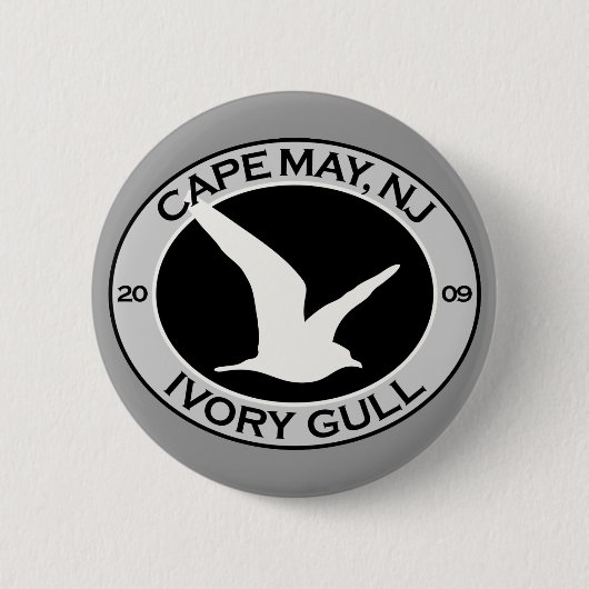 Cape May Ivory Gull Ronde Button 5,7 Cm (Voorkant)