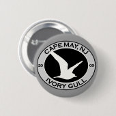 Cape May Ivory Gull Ronde Button 5,7 Cm (Voorkant /achterkant)