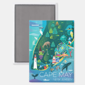 Cape May koelkastmagneet Magneet (Voorkant / Achterkant)