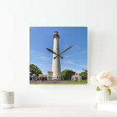 Cape May Lighthouse, New Jersey Wall Clock Vierkante Klok (Huis)