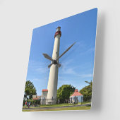 Cape May Lighthouse, New Jersey Wall Clock Vierkante Klok (Hoek)