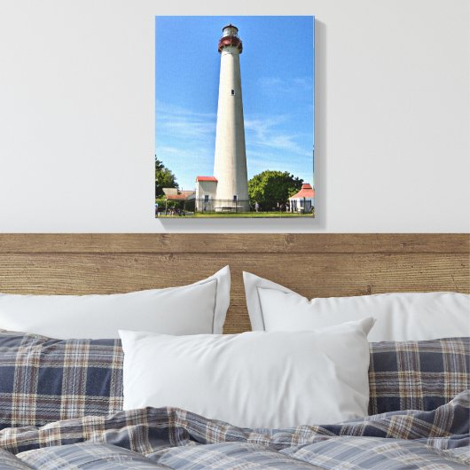 Cape May Lighthouse, New Jersey Wrapped Canvas (Insitu (Slaapkamer))