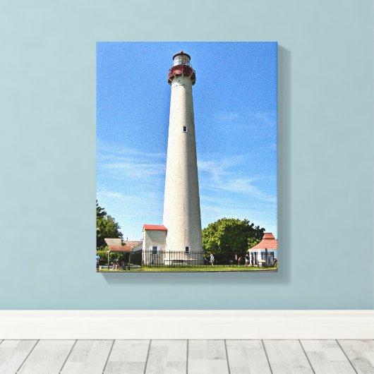 Cape May Lighthouse, New Jersey Wrapped Canvas (Insitu (Houten vloer))