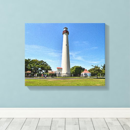 Cape May Lighthouse, New Jersey Wrapped Canvas (Insitu (Houten vloer))