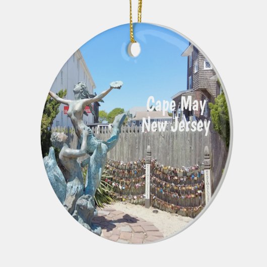 Cape May Love Locks Keramisch Ornament (Links)