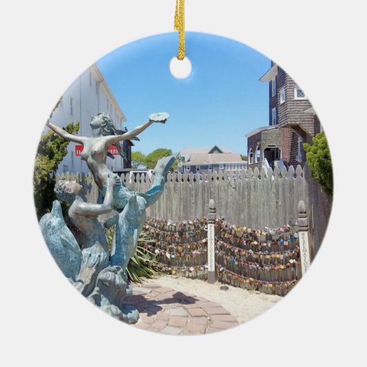 Cape May Love Locks Keramisch Ornament (Achterkant)