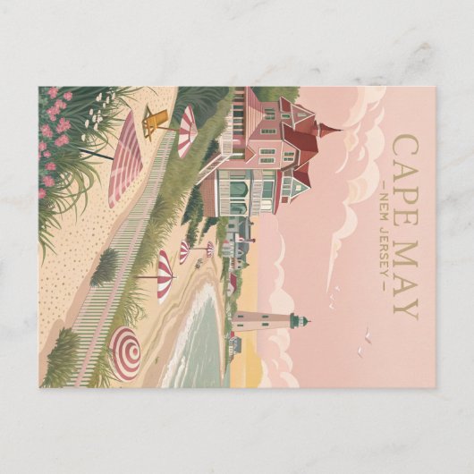  Cape May New Jersey Beach Briefkaart (Voorkant)