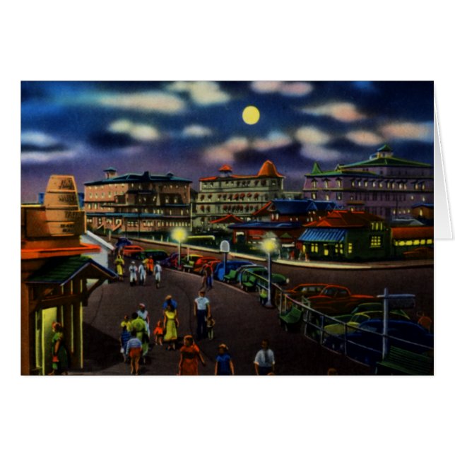 Cape May New Jersey Beach Hotels at Night (Voorkant Horizontaal)