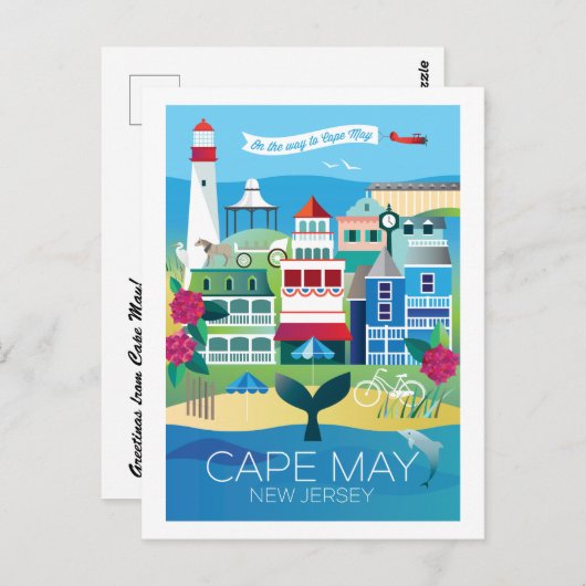 Cape May, New Jersey Briefkaart (Voorkant / Achterkant)