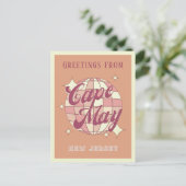Cape May New Jersey disco Retro  Briefkaart (Staand voorkant)