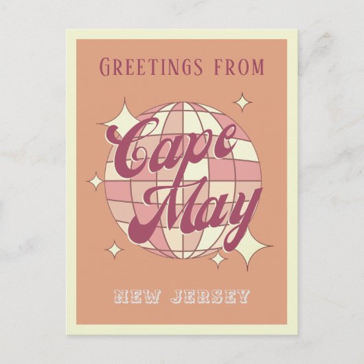 Cape May New Jersey disco Retro  Briefkaart (Voorkant)