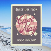 Cape May New Jersey disco Retro paarse Briefkaart