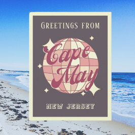 Cape May New Jersey disco Retro paarse Briefkaart