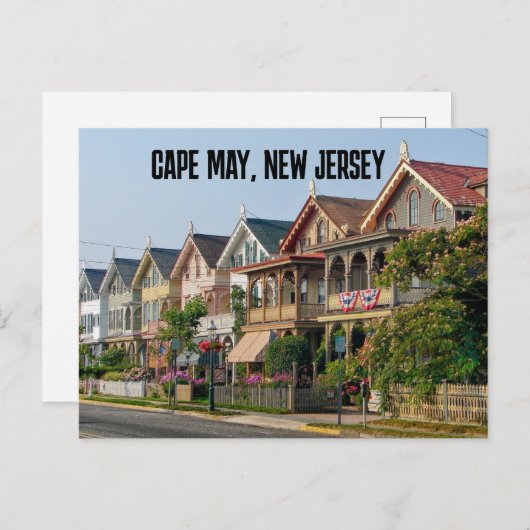 CAPE MAY, NEW JERSEY HUISVEST BRIEFKAARTEN (Voorkant / Achterkant)