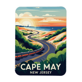 Cape May New Jersey Illustratie Reis Briefkaart Magneet