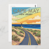 Cape May New Jersey illustratie reizen Briefkaart (Voorkant / Achterkant)