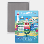 Cape May, New Jersey Koelkastmagneet Magneet (Voorkant / Achterkant)