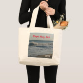 Cape May New Jersey Love Ocean Sand Grote Tote Bag (Voorkant (product))