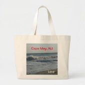Cape May New Jersey Love Ocean Sand Grote Tote Bag (Voorkant)