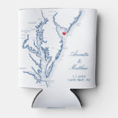 Cape May New Jersey Map Wedding Favor Drink Blikjeskoeler (Voorkant)