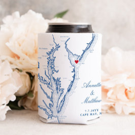 Cape May New Jersey Map Wedding Favor Drink Blikjeskoeler