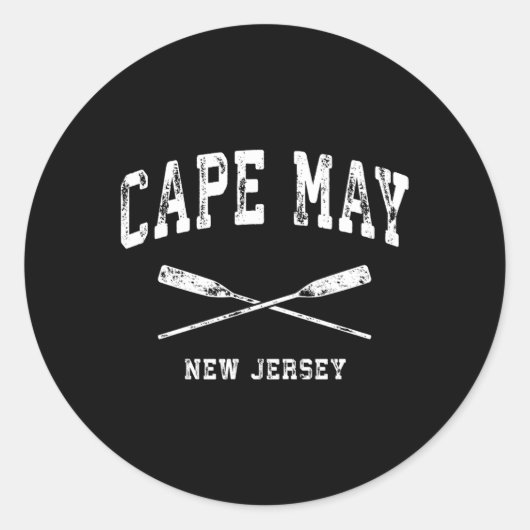 Cape May New Jersey Nautical gekruiste roeiriemen Ronde Sticker (Voorkant)