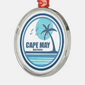 Cape May New Jersey Palmboom Vogels Metalen Ornament (Links)