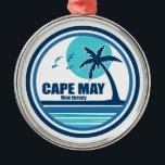Cape May New Jersey Palmboom Vogels Metalen Ornament<br><div class="desc">Cape May is Amerika's oudste toevluchtsoord op zee en een bestemming voor stranden,  golf,  winkelen,  Victoriaans architectuur en outdoorplezier.</div>