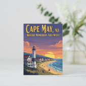  Cape May New Jersey Reizen Briefkaart (Staand voorkant)