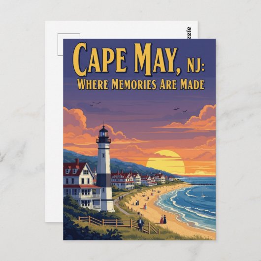  Cape May New Jersey Reizen Briefkaart (Voorkant / Achterkant)