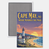 Cape May New Jersey Reizen Magneet (Voorkant / Achterkant)