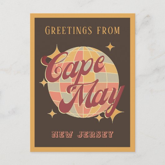Cape May New Jersey Retro  Party Briefkaart (Voorkant)
