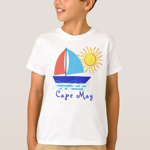 Cape May New Jersey Sailboat and Sunshine Vacation T-shirt