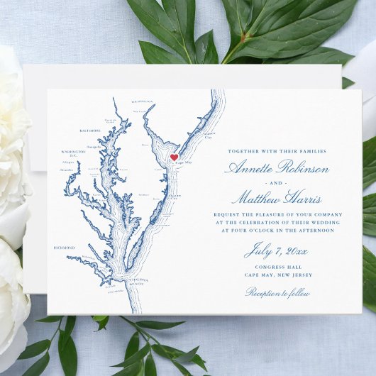 Cape May New Jersey Shore Wedding Kaart