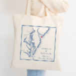 Cape May New Jersey Shore Wedding Welkom Tote Bag<br><div class="desc">Deze Cape May, New Jersey kaart canvas tassen zijn perfect om uw gasten uit de stad te verwelkomen met welkomsttas goodies, of ze aan te passen voor uw bruiloft. Beweeg het hart door te klikken op "Bewerken met ontwerpgereedschap" onder "Personaliseren". Deze aangepaste canvas tas is voorzien van een kaart van...</div>