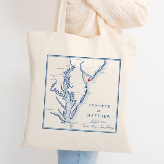 Cape May New Jersey Shore Wedding Welkom Tote Bag