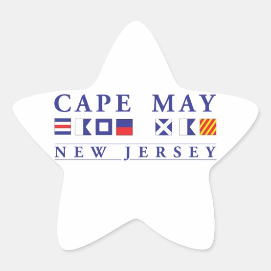Cape May New Jersey Ster Sticker (Voorkant)