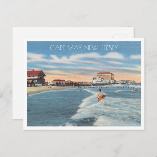Cape May, New Jersey  strand scene Briefkaart (Voorkant / Achterkant)