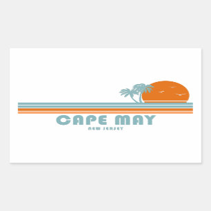 Cape May New Jersey Sun Palm Trees Rechthoekige Sticker