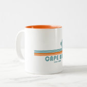 Cape May New Jersey Sun Palm Trees Tweekleurige Koffiemok (Voorkant links)