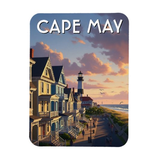 Cape May New Jersey Travel Postcard Magneet (Verticaal)