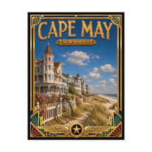 Cape May New Jersey Vintage Art Deco Gouden Tijdpe