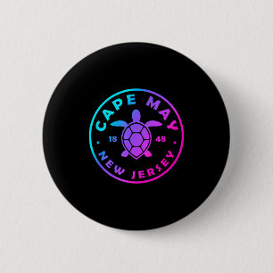 Cape May New Jersey Zeeschildpad Tie Dye Vakantie Ronde Button 5,7 Cm