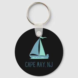 Cape May New Jersey Zeilen Zeilboot Strand Sleutelhanger